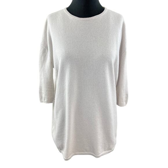 Organic by John Patrick Off White Sweater Dress Merino Crew Neck Size X-Small XS - Picture 1 of 7